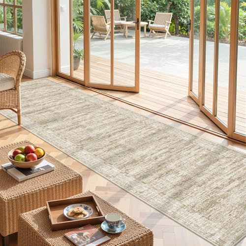 2x12 Runner Rug Non Slip (Brown/Ivory / 2' x 12' (Runner))