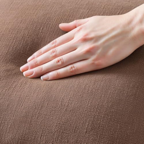 Linen Fringe Decorative Fall Throw Pillow Covers Dark Coffee 20x20 (20" x 20" (Pack of 2) / Dark Coffee)