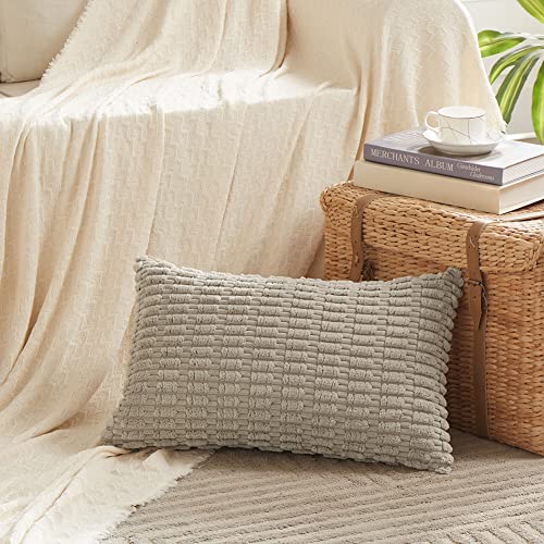 4 Packs Decorative Throw Pillow Covers for Living Room Couch Bed (20" x 12" (Pack of 4) / Neutral)