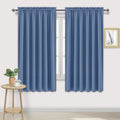 Wide Blackout Curtains for Bedroom 70 x 63 Inch Long Dusty Blue (Dusty Blue / 70"W x 63"L (Pack of 2))