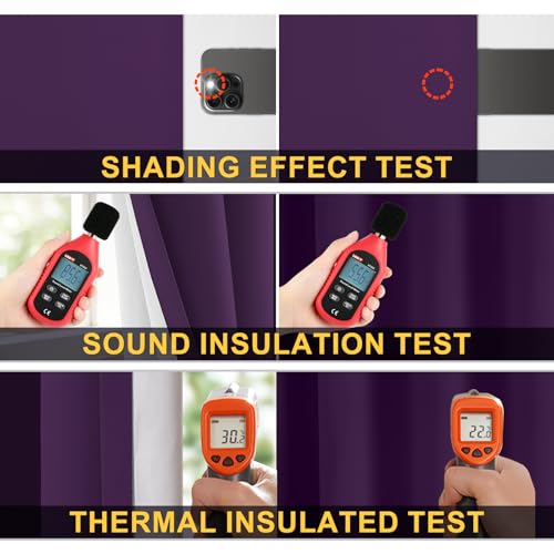 Purple 100% Blackout Curtains 84 Inches Long for Bedroom 50" Wide (50"W x 84"L (Pack of 2) / Purple With White Backing)