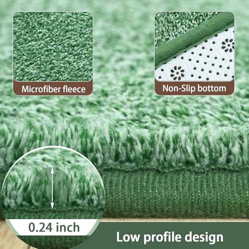 2x8 Runner Rug for Hallway (2' x 8' (Runner) / Green and White)