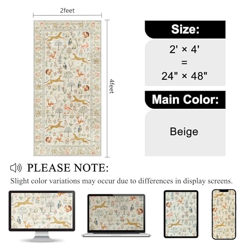 2x4 Rug for Entryway (Beige (Animal) / 2' x 4' (Rectangular))