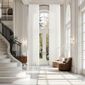 Extra Long Beige White Linen Curtains 144 Inch for Living Room 2 Panels Set Rod Pocket Back Tab Light Filtering Semi Sheer Curtain Privacy Floor to Ceiling High Ceiling Drapes for Farmhouse 52x144 (52"W x 144"L (Pack of 2) / Beige White)