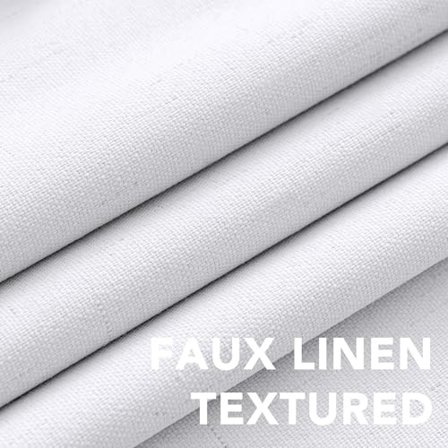 100% Blackout Linen Curtains 63" L 2 Panels Bright White (Bright White / 52"W x 63"L (Pack of 2))