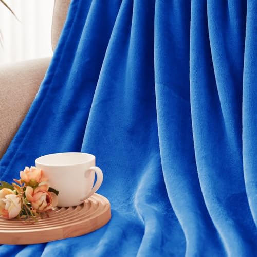 Soft Large Fleece Throw Blanket for Couch (Cobalt Blue / Throw XL (50" x 70"))