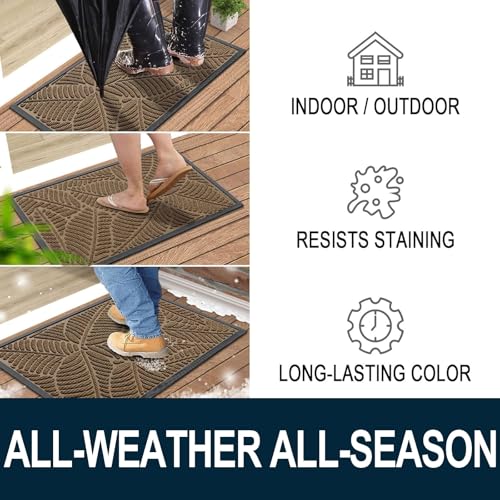 Waterproof Front Doormat (Light Brown / 47" X 17")
