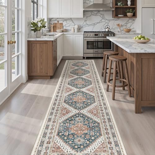 Washable Runner Rugs 2x12 Long for Hallway Kitchen Soft (Navy Blue / 2' x 12' (Runner))