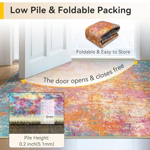 Washable 8'x10' Abstract Area Rug for Living Room Starlight (Starlight / 8' x 10' (Rectangular))
