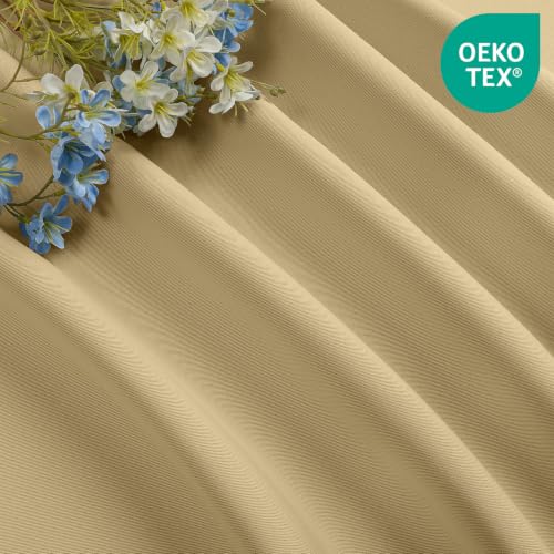 Beige Blackout Curtains 54 inch Length 2 Panels Set (Beige / 52"W x 54"L (Pack of 2))