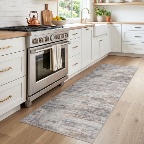 Modern Hallway Runner (Multi-grey / 2' x 6' (Runner))