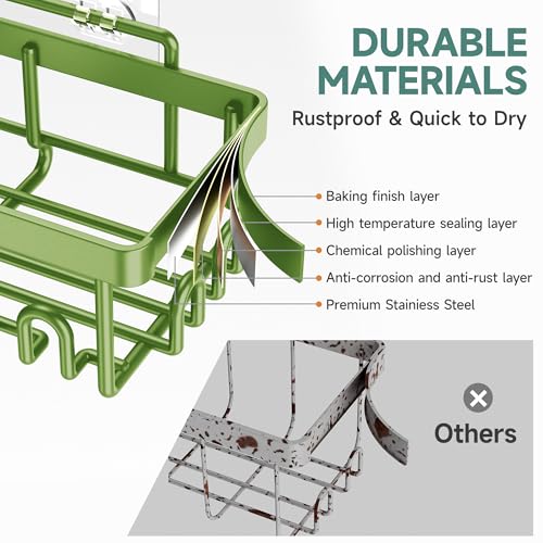 Rustproof & Waterproof Shower Caddy 6 (Green)