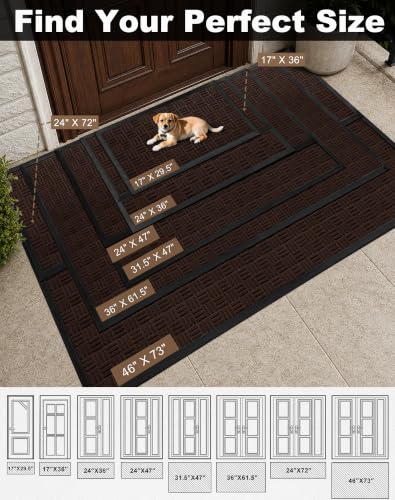 Front Door Mat Outdoor Entrance (Mocha Brown / 3' x 5'2" (Rectangular))
