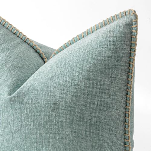 Decorative Couch Throw Pillow Covers 20x20 Inch Coastal Light Blue (Aqua Haze / 20" x 20" (Pack of 2))