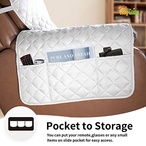 Reversible Couch Cover (White/White / Large Recliner)