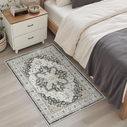 Washable Area Rug 2x3 Small Entryway Rugs Non (Black / 2' x 3' (Rectangular))