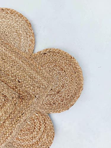 Scalloped Natural Jute Area Rug (Natural / 2'6"x20' (Runner))