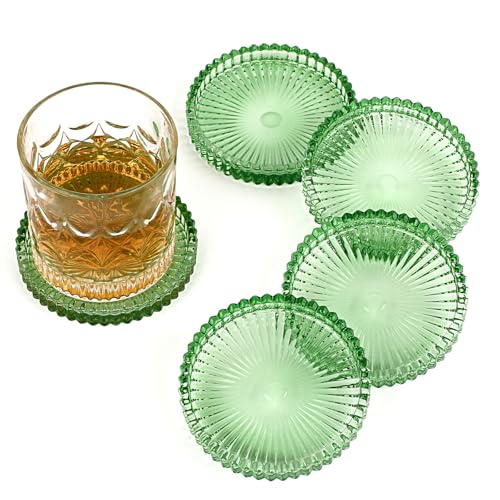 Modern Clear Coaster Set of 5 (Clear Green)