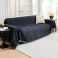 Couch Cover for Dogs Washable Couch Covers Couch Covers for Sofa Couch Cover 2 Cushion Sofa Non Slip Dogs Furniture Protector with Tassels Chenille Sofa Covers for Pet (71" x 102" / Navy Blue)