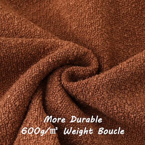 Pack of 2 Boucle Textured Throw Pillow Covers 16x16 Inch (Rust / 16" x 16" (Pack of 2))