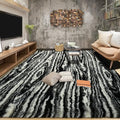 Fluffy Large Rugs for Living Room Shag Area Rug 6x9 for Bedroom (Black White / 6' X 9' (Rectangular))