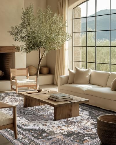 Dark Grey Rug 8x10 Area Rugs for Bedroom (Area Dark Grey / 8' x 10' (Rectangular))
