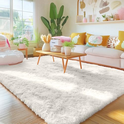 4x11 Area Rugs for Living Room Bedroom (4x11 Ft / Ivory)