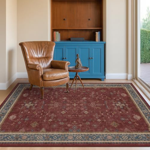 Turkish 4x6 Rug for Living Room Small (4' x 6' (Rectangular) / Burgundy)