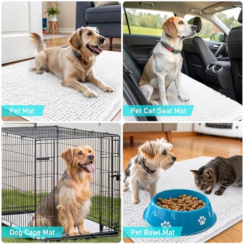 Dog Door Mat for Muddy Paws 24x16 (White / 24" X 16")