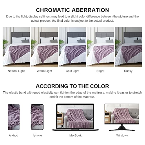 Light Lavender Throw Blanket 50x60Inch Knit Soft Throw Sofa Blanket (Light Lavender / 50"x60")