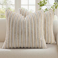 Fall Faux Fur Throw Pillow Covers 22x22 Set of 2 Beige White (Beige White / 22" x 22" (Pack of 2))