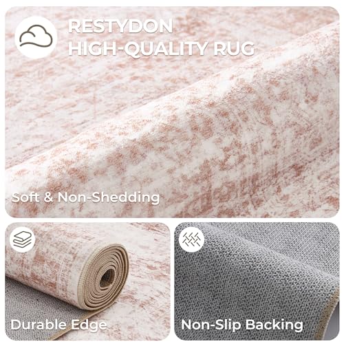 2x8 Runner Rug Non Slip (Pink/Ivory / 2' x 8' (Runner))