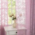 Vintage Lace Curtains 84 Inches Long (Lilac / 52"W x 84"L (Pack of 2))