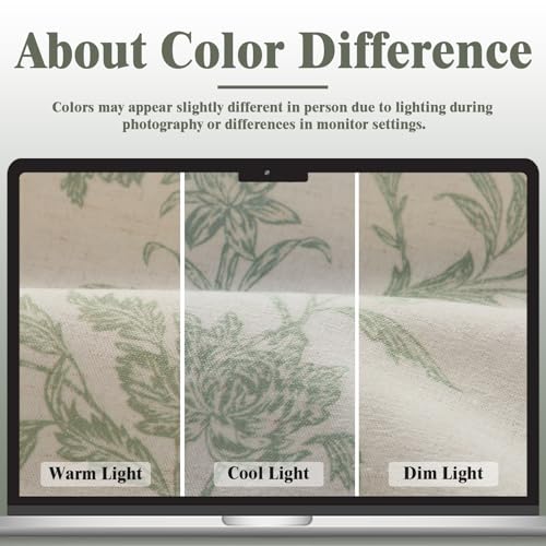 Sage Green Boho Floral 100% Blackout Curtains 72 Inch 2 Panels (Sage Green / 52"W x 72"L (Pack of 2))