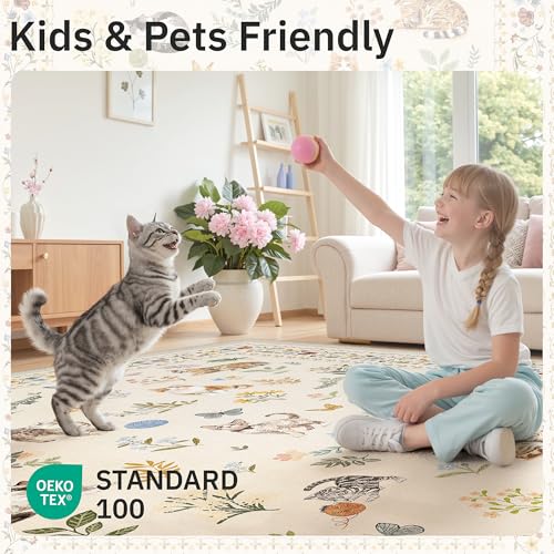 2x3 Cat Rugs for Entryway (Cat Beige / 2' x 3' (Rectangular))