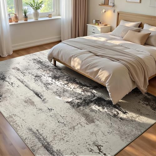 Living Room Rug 5x8 Coffee Area Rug Machine Washable Boho Rug Non Slip Abstract Vintage Indoor Large Rugs for Bedroom (Coffee / 5' x 8' (Rectangular))
