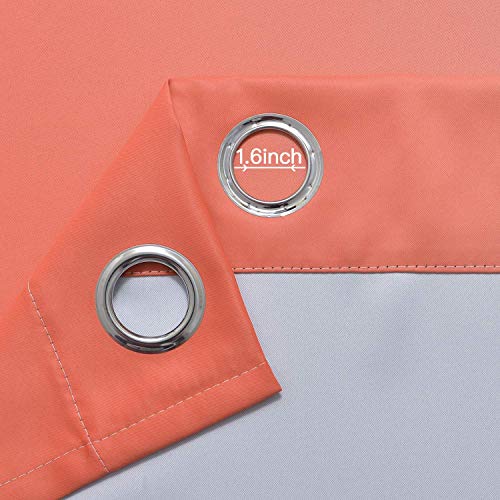 Ombre Curtains Coral and Greyish White for Living Room (52"W x 84"L (Pack of 2) / Coral)