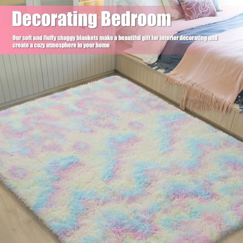 3x5 Area Rug for Bedroom (Rainbow / 3' x 5' (Rectangular))