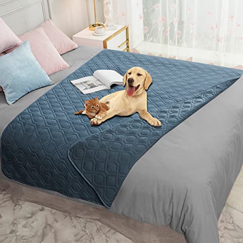 Waterproof Dog Bed Blankets Cover for Bed Couch Sofa Reversible (30x80 Inch (Pack of 1) / Navyblue)