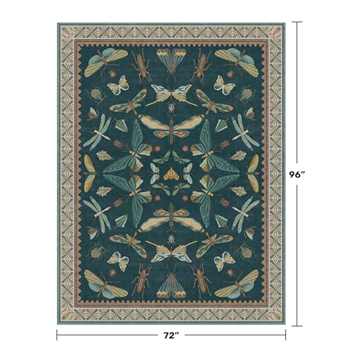 Vintage Teal Area Rugs for Living Room 6x8 (6' x 8' (Rectangular) / Teal)