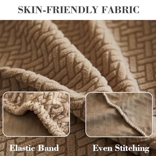 Sofa Covers Couch Covers for Sofa Pet Friendly Couch Cushion Covers Universal Sofa Covers Washable Stretch Slipcovers for Sectional Sofa (Texture Light Coffee / Back Cover L)