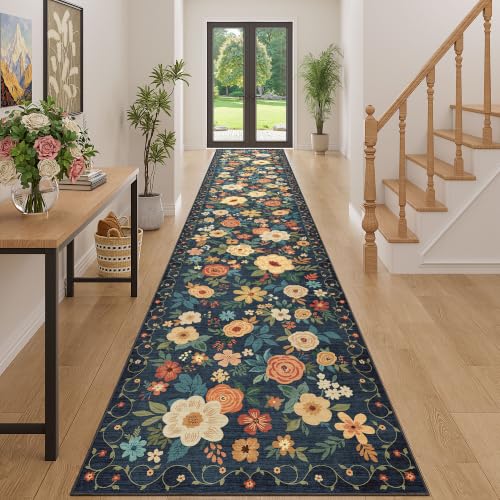 3x16 Runner Rug for Hallway (Navy Blue / 3' x 16' (Rectangular))