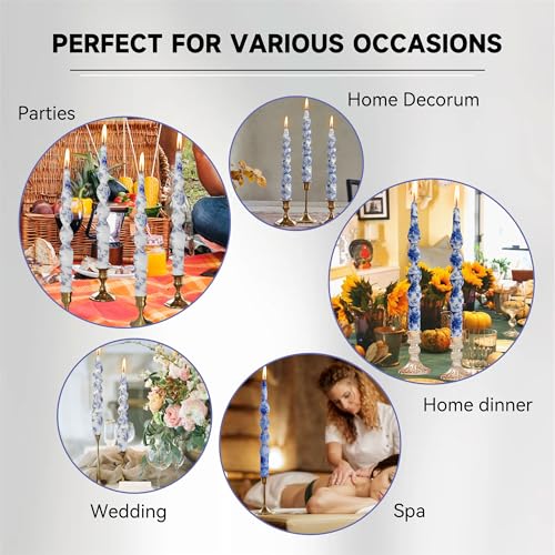 Spiral Candle Sticks Floral Candlestick (1D4T-BLUFLW)