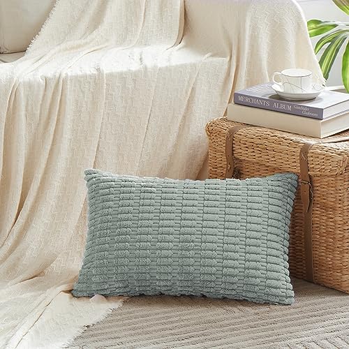 4 Packs Decorative Throw Pillow Covers for Living Room Couch Bed (24" x 12" (Pack of 4) / Grey Blue)