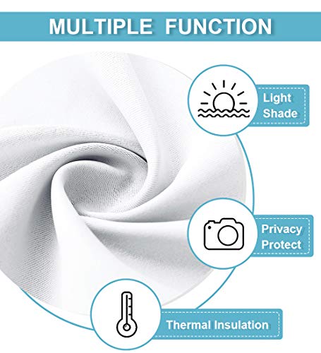Curtains for Bedroom Living Room Dining Room Office 84 inches Long (Pure White / 42"W x 84"L (Pack of 2))