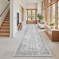 Hallway Washable Runner Rug 2x10 (Grey / 2' x 10' (Runner))