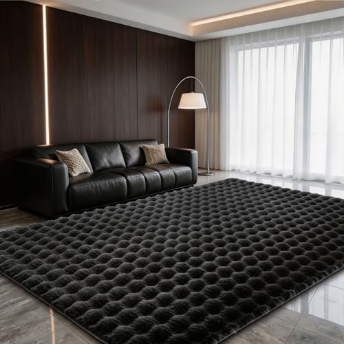 Black Rabbit Plush Rug 6'x9'