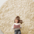 Cream Round Rugs for Bedroom (9 Ft Round / Cream)