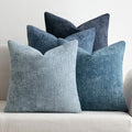 Soft Decorative Chenille Euro Pillow Covers Blue Series 26x26 (26" x 26" (Pack of 4) / Neutral Blue)