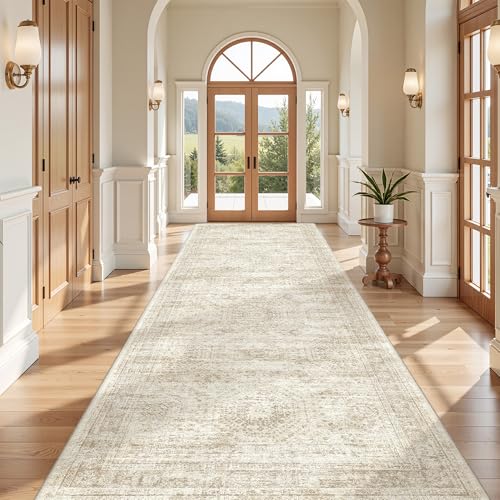 4x12 Runner Rug Non Slip (Beige/Ivory / 4' x 12' (Runner))